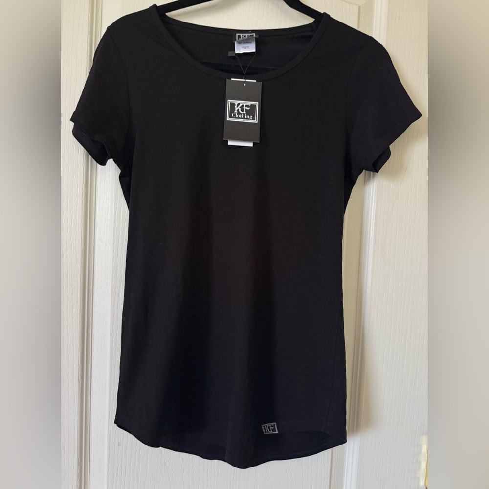 Extra small KF Clothing Black Shirt with Horse Bit Embroidery New with Tags